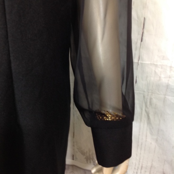 VTG VANY New York Black Mesh Sleeves Cardigan - Picture 8 of 13